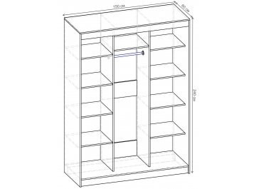 Шкаф-купе Риф 3 ШК.029.1500-01/21 вариант 2