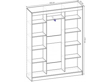 Шкаф-купе Риф 3 ШК.034.1800-01/21 вариант 2