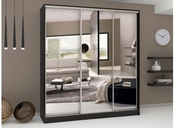 Зеркальный шкаф-купе Стандарт 3 ШК.008.1600-09 венге цаво / серебро матовое