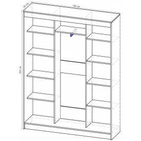 Шкаф-купе Стандарт 3 ШК.009.1800-08