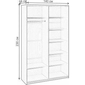 Шкаф-купе Траст СШК 2.140.70-15.15