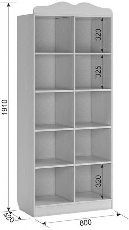 Стеллаж Фэнтези MDF-03.1747 белый рамух