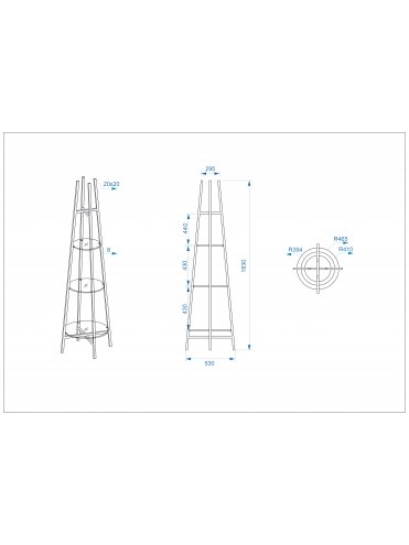 Стеллаж 47ED-00500 прозрачное стекло / хром