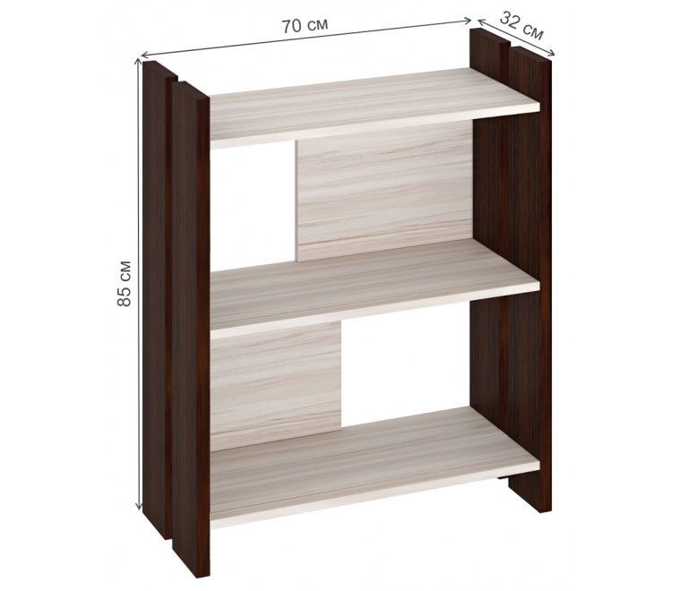 Стеллаж 85 см венге / карамель