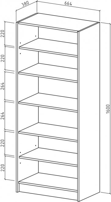 Стеллаж Август-2 белый / дуб сонома