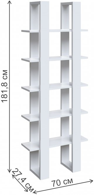 Стеллаж Белла 28.722 белоснежный глянец