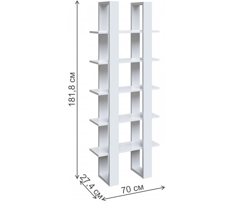 Стеллаж Белла 28.722 белоснежный глянец