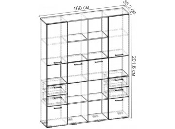 Стеллаж Бриз-4.02 СТ.092.1600-01