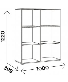 Книжный шкаф Чернин дуб вотан / графит