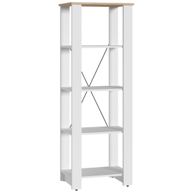 Стеллаж Джастин 13.354 белый PE шагрень / дуб белый exclusive OW D4430