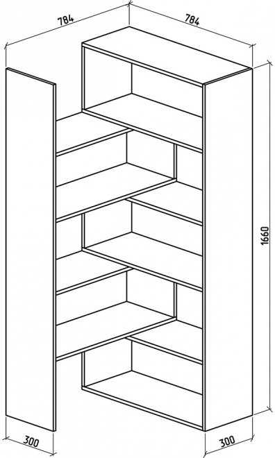 Стеллаж Фрегат-1 дуб апрель тёмный