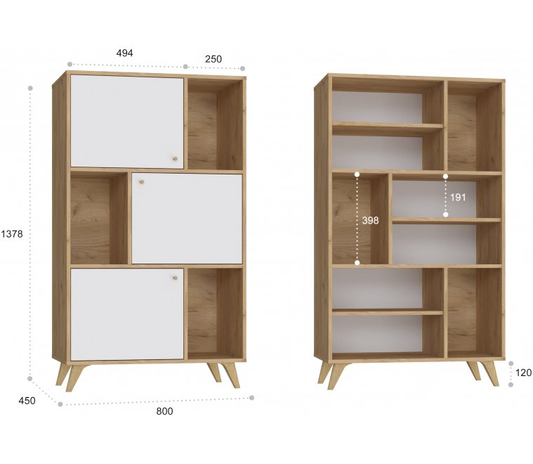 Стеллаж Ирма ИР-10 дуб крафт / белый структурный