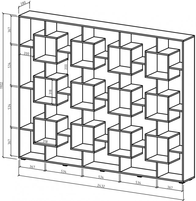 Стеллаж Квадро-4 белый
