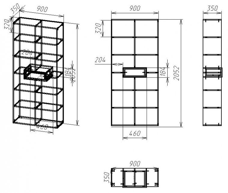 Стеллаж Мебелайн-1 венге / дуб молочный