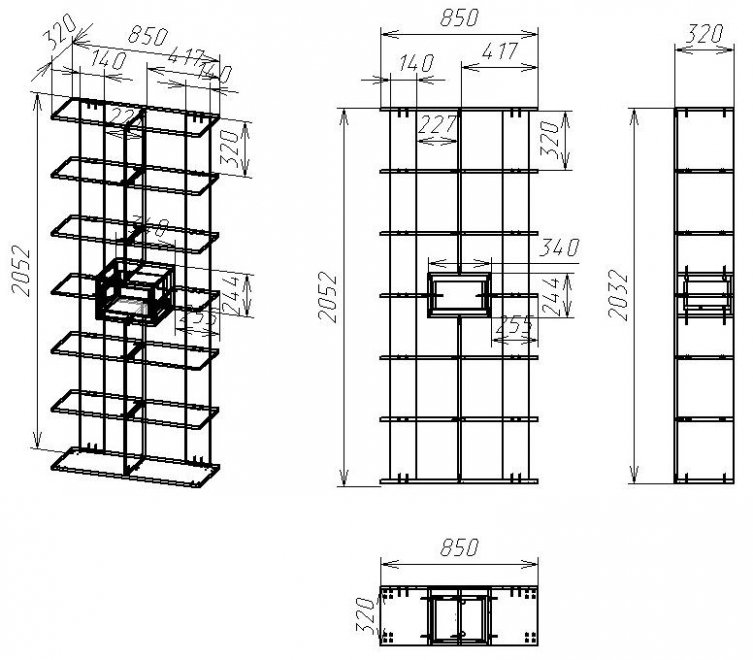 Стеллаж Мебелайн-2 венге / дуб молочный