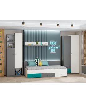 Книжный шкаф МС Клео Шк-2 графит / миндаль