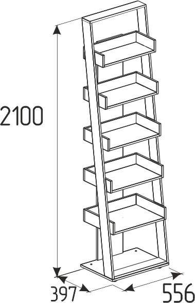 Стеллаж Nature 95 гаскон пайн / черный