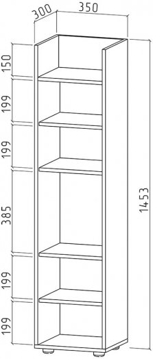 Стеллаж Остин-1 белый