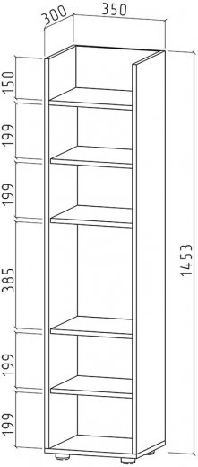 Стеллаж Остин-1 дуб золотистый