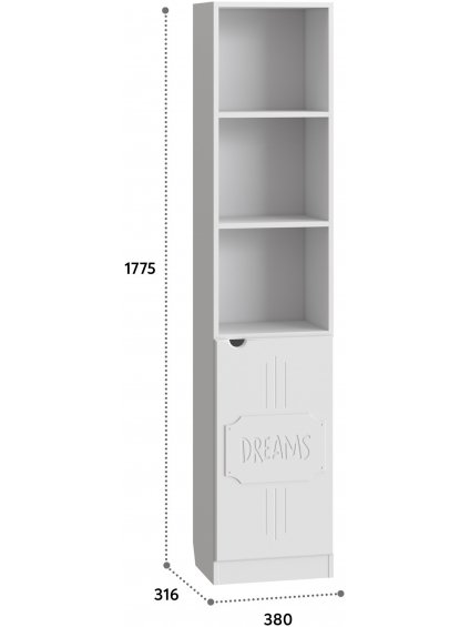 Стеллаж ДримСтар ДС-61 белое дерево