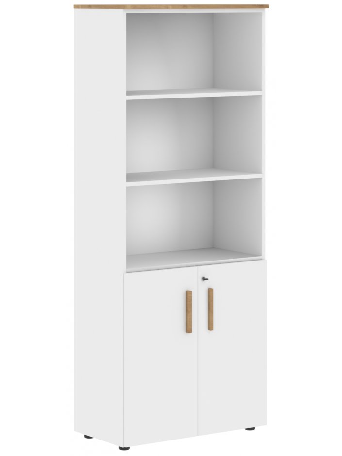 Стеллаж Forta FHC 80.5Z белый премиум / дуб гамильтон