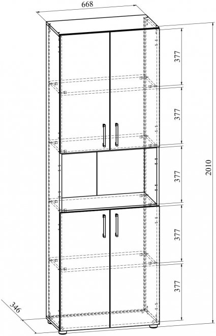 Стеллаж / Шкаф-пенал ОФ-301К северное дерево светлое
