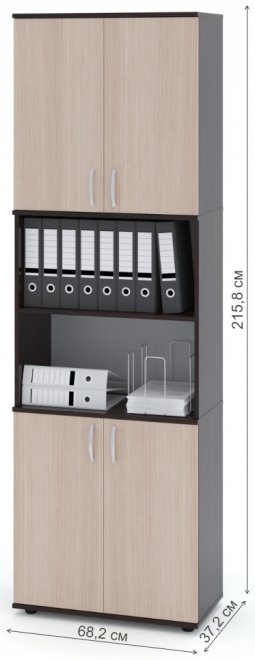 Стеллаж ШУ-42 венге / беленый дуб