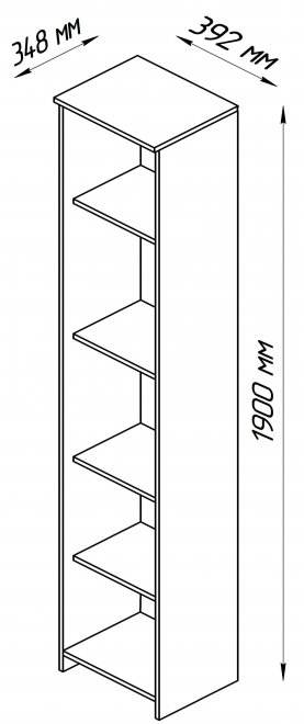 Стеллаж Сириус 39х190 дуб венге