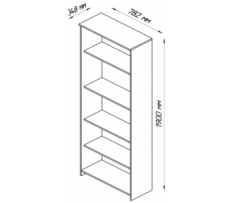 Стеллаж Сириус 78х190 сонома