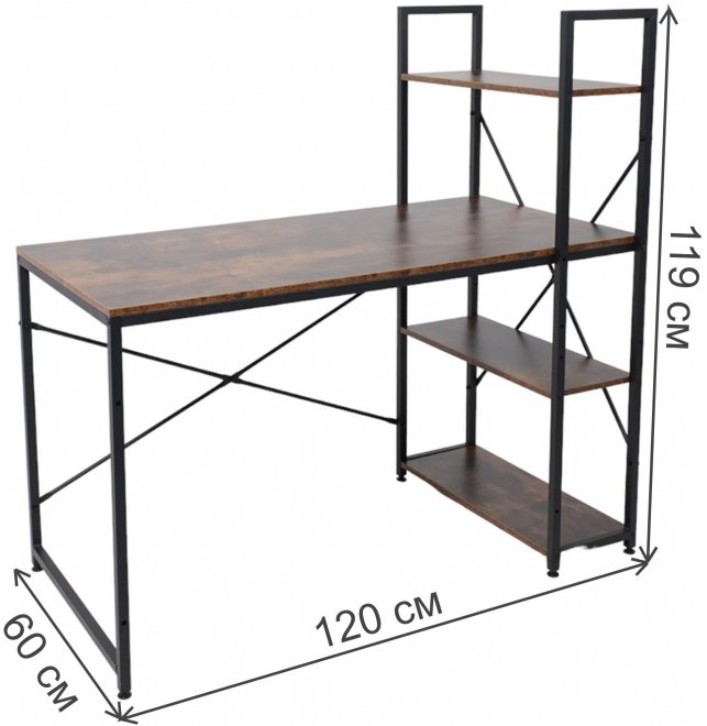 Стеллаж Skyfall черный / коричневый