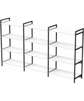 Книжный шкаф тройной 4 полки cubos 10ССТ.4.800 белый / черный