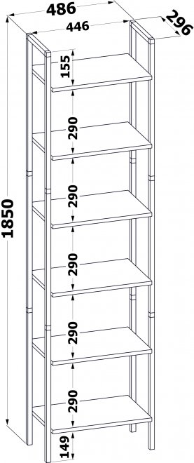 Стеллаж СТ-400 лдсп дуб сонома