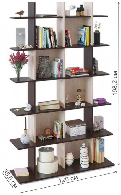 Стеллаж СТ-6 беленый дуб / венге