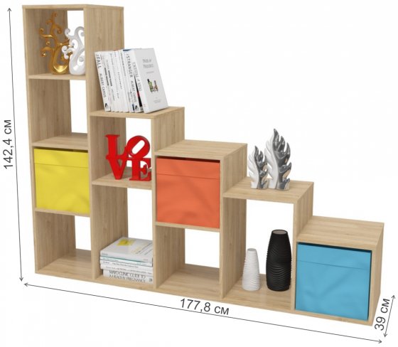 Стеллаж СТ-Л145 дуб сонома