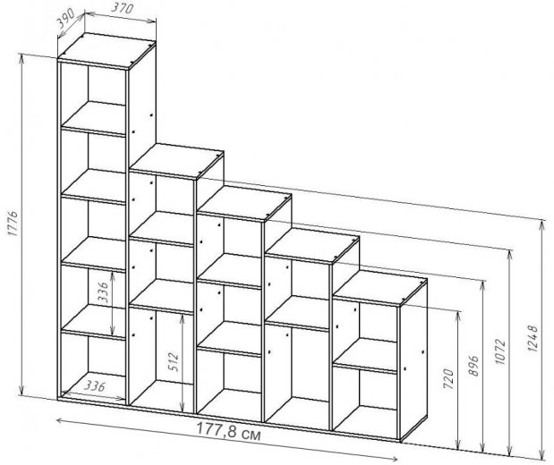 Стеллаж СТ-Л175 белый