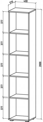 Стеллаж Тунис-1 белый