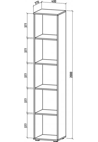 Стеллаж Тунис-1 дуб апрель темный