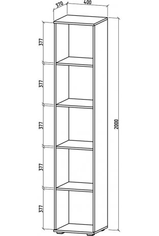 Стеллаж Тунис-1 дуб молочный