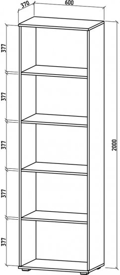 Стеллаж Тунис-3 дуб апрель темный