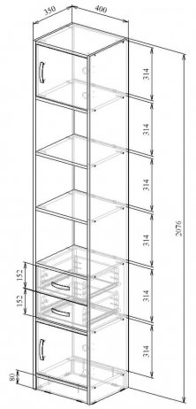 Стеллаж Либерти-41-БТ белый