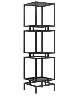 Стеллаж Cubic-3 тонированное стекло / черный