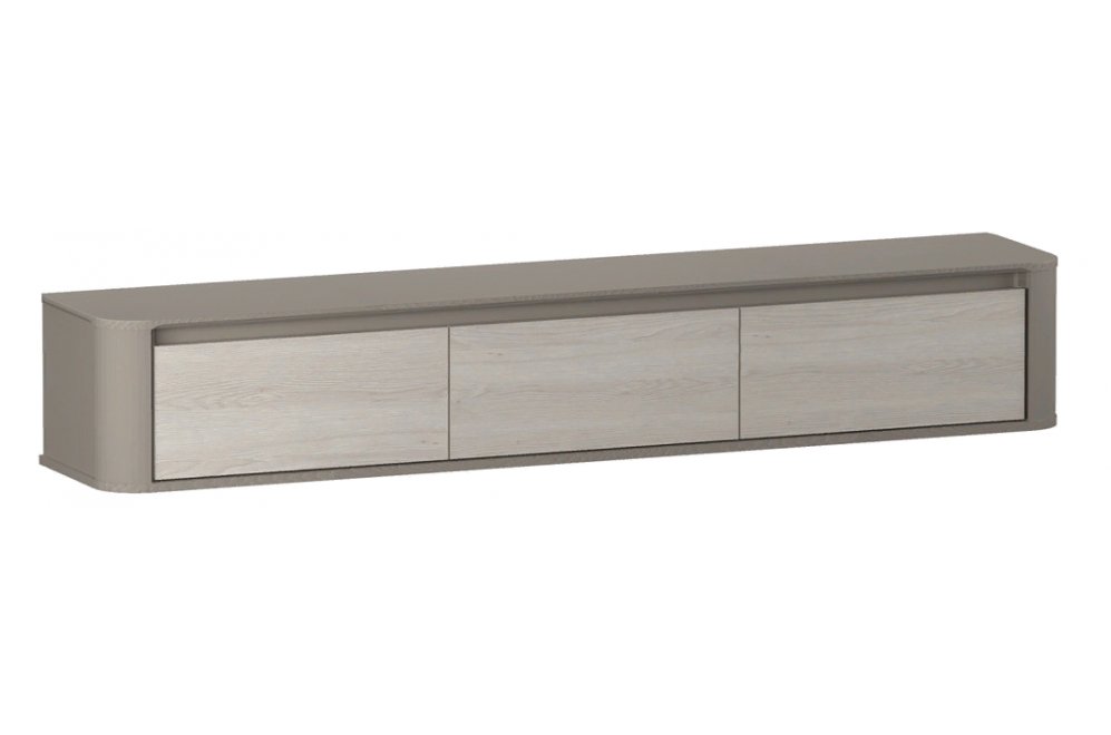 Тумба под ТВ Лацио малая серый камень / дуб гладстоун белый