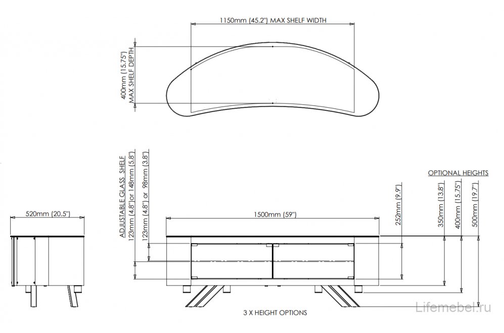 ТВ-тумба Bay FS1500BAYGW