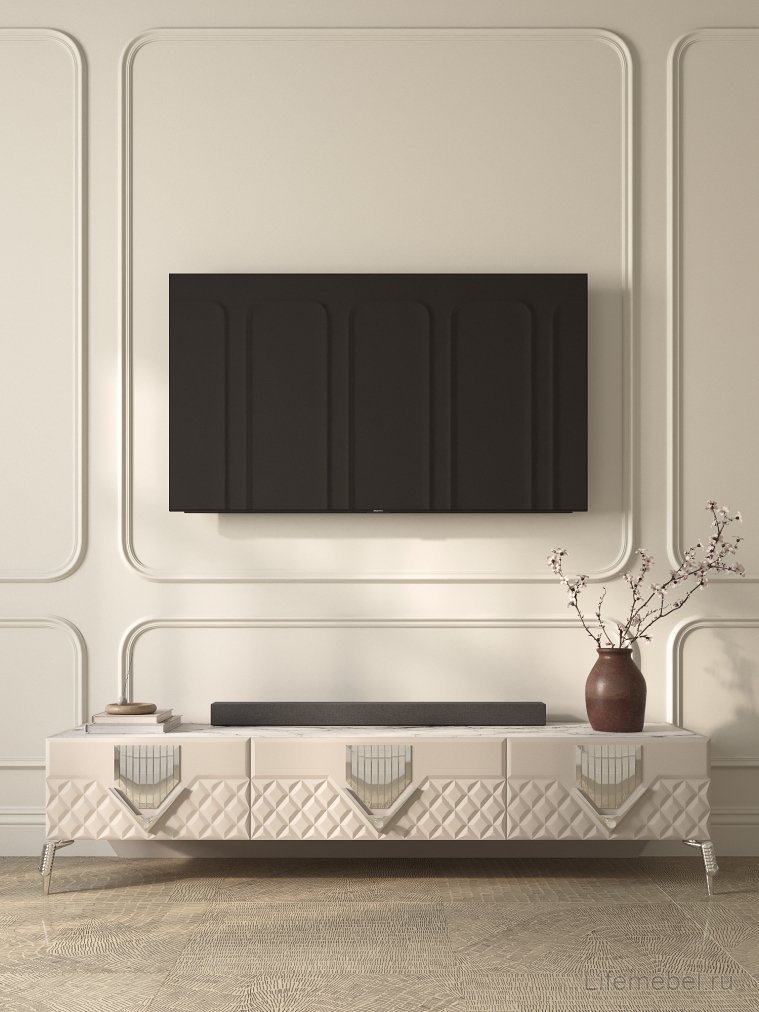 ТВ-тумба Савелья кашемир / серебро