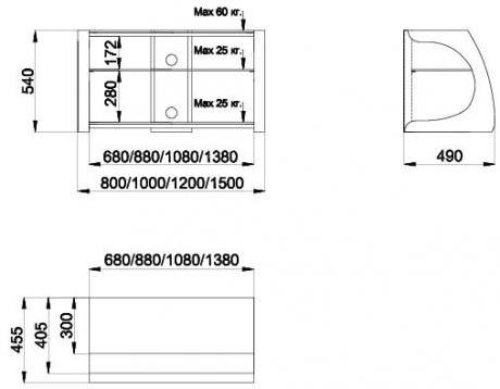 ТВ-тумба Сиквел 120 черный / тонированное стекло / декор вишня