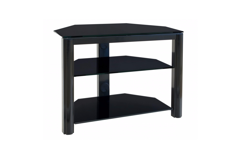 ТВ-тумба Трига стекло черное / декор черный