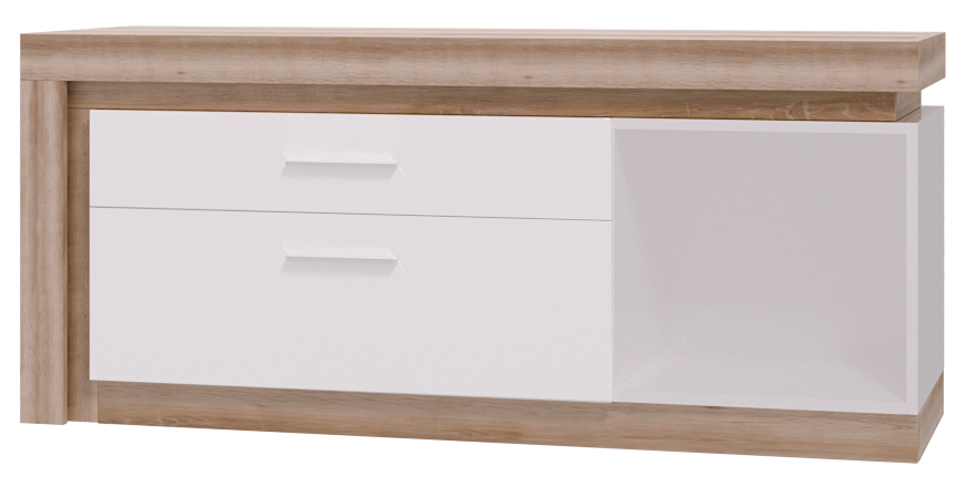Тв-тумба Люмен 02 дуб сакраменто / белый снег