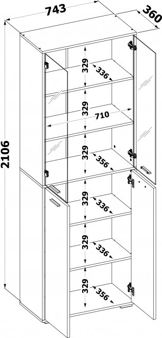 Витрина ШУ-355 лдсп белый