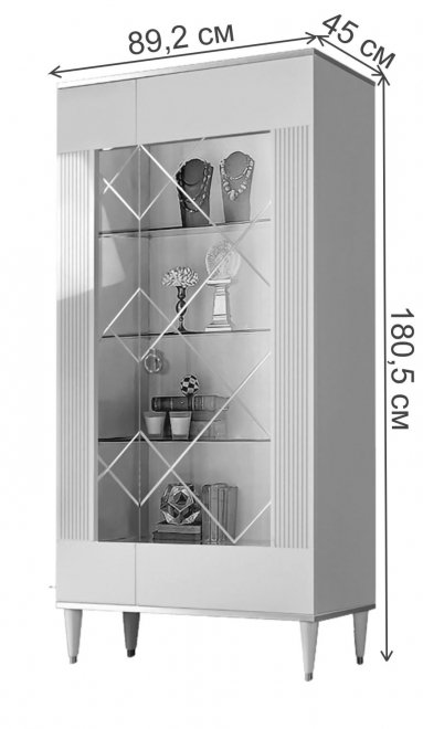 Витрина Rimini Solo правая слоновая кость с золотом