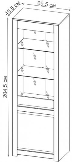 Витрина Када REG1W1D дуб april